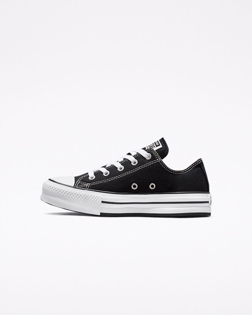 Pantofi Platforma Fete Converse Chuck Taylor All Star Lift Low Top Negrii Albi Negrii | RO 13WFGV802